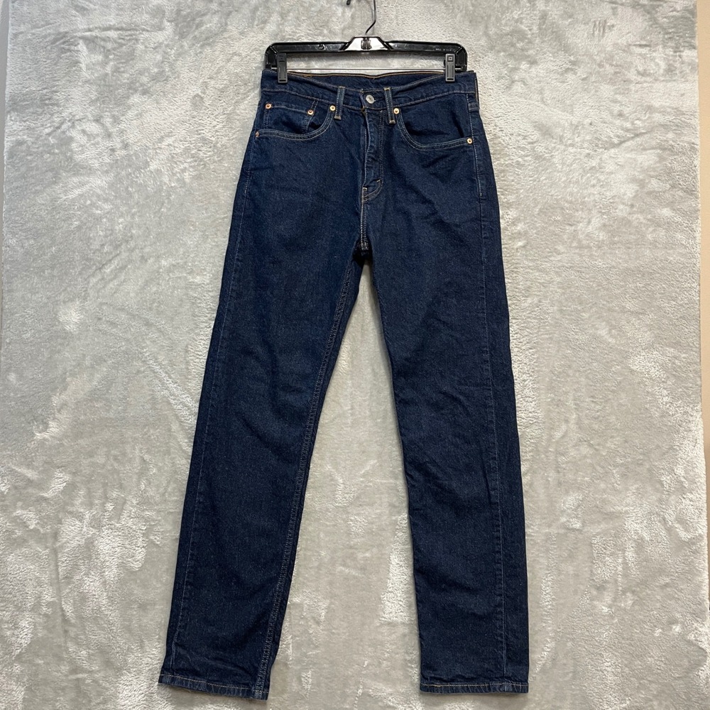 Levi's 505 Regular Fit Jeans Mens 31x32 Dark Wash Indigo Straight Leg Denim